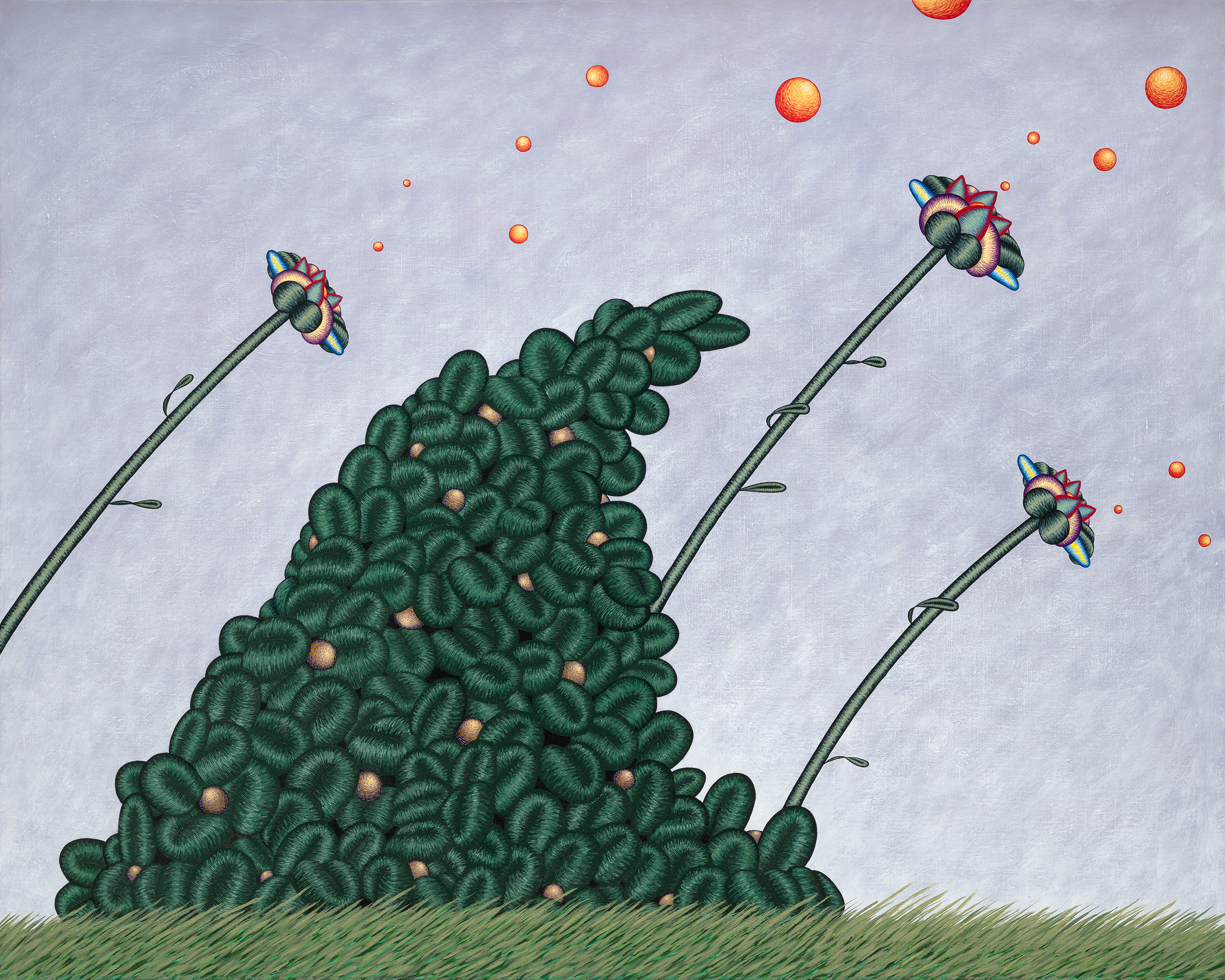 Landscape No. 10 (Bush and Three Flowers), 2024, 48in x 60in.jpg